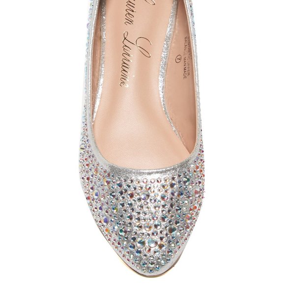 Lauren Lorraine LIZZY New Crystal Jewel Flats Shoe BLACK Women's 5.5 NIB Last! - Picture 7 of 11